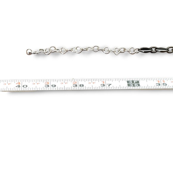 Chico's Large Silver Tone Link Necklace Abstract Geometric Brutalist Adjustable - Picture 8 of 8